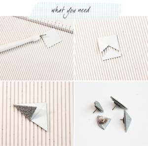 Glitter Photo Corner Pushpins Instructions