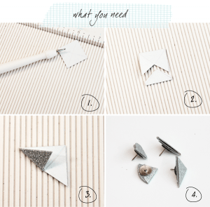 Glitter Photo Corner Pushpins Instructions