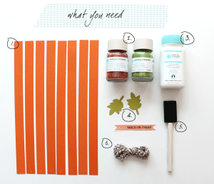 Glitter Pumpkin Treat Bag Supplies with Text