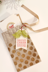 Heat Embossed Burlap Bag Stationery Set1