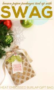 Heat Embossed Burlap Gift Bag