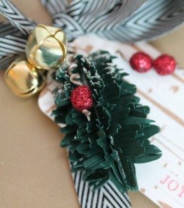 Paper Pine Sprig Gift Close