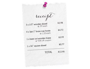 Baker's Twine Rack Receipt