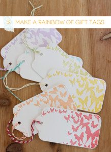 Butterfly Rainbow Letterpress Tags | Damask Love