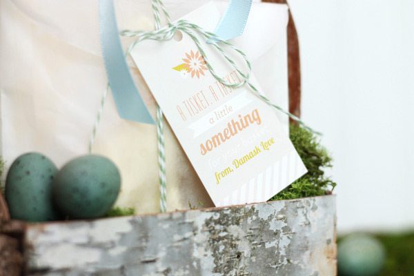DIY Birch Bark Basket: Treat Filler Tags Close2 | Damask Love Blog
