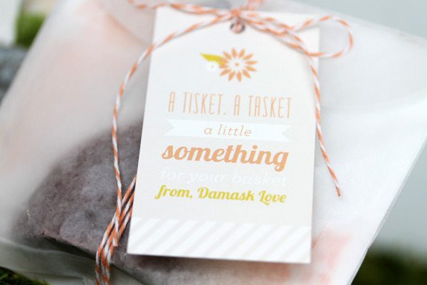 DIY Birch Bark Basket: Treat Filler Tags Close | Damask Love Blog