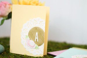 Springtime Monogram Stationery Yellow | Damask Love Blog