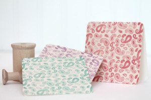 Stamped Fabric Front Cards | Damask Love Blog