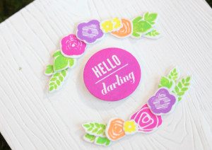 Neon & Woodgrain Hello Card |Damask Love Blog