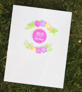 Neon & Woodgrain Hello Card |Damask Love Blog