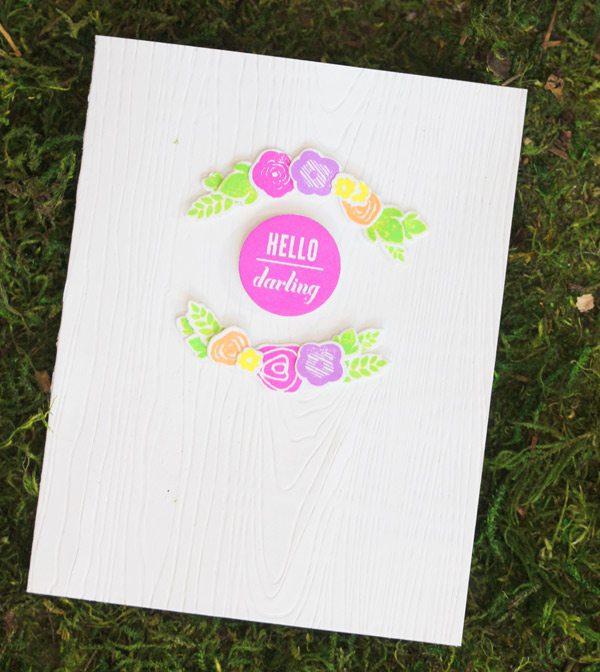 Neon & Woodgrain Hello Card |Damask Love Blog