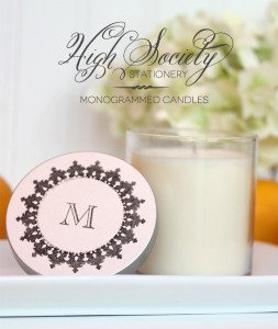 High Society Stationery: DIY Monogrammed Candles | Damask Love Blog