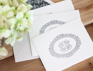 High Society Stationery: Inkjet Monogrammed Notecards | Damask Love Blog