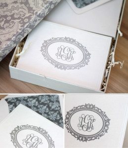 High Society Stationery: Inkjet Monogrammed Notecards | Damask Love Blog