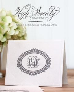 High Society Stationery: Inkjet Monogrammed Notecards | Damask Love Blog