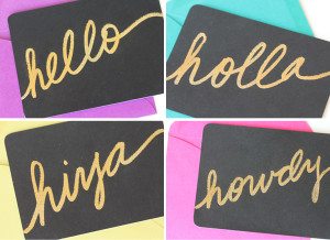 DIY Gold Embossed Handwritten Notecards | Damask Love Blog