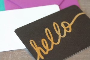 DIY Gold Embossed Handwritten Notecards | Damask Love Blog