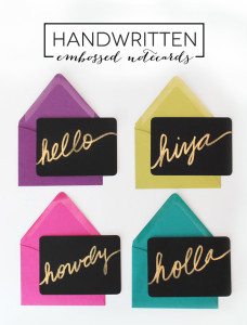 Handwritten Embossed Notecards | Damask Love Blog