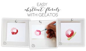 Abstract Florals Card with Faber-Castel Gelatos | Damask Love Blog