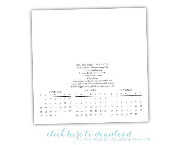 Seasonal Cocktail Calendar |  Damask Love Blog