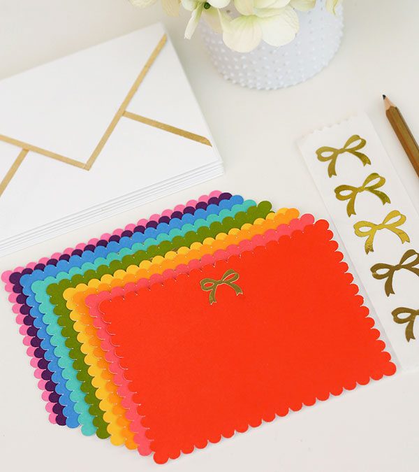 Gold Bow Stationery | Damask Love