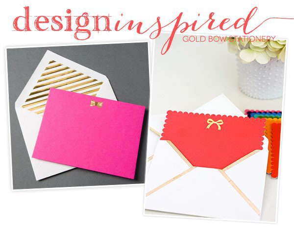 Gold Bow Stationery | Damask Love