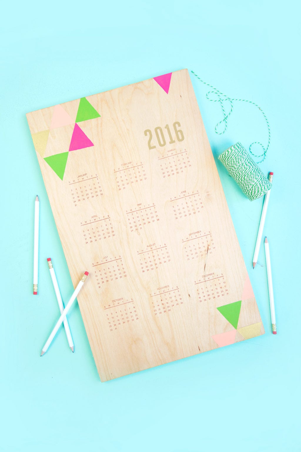 Handstamped Wood Calendar | damask love