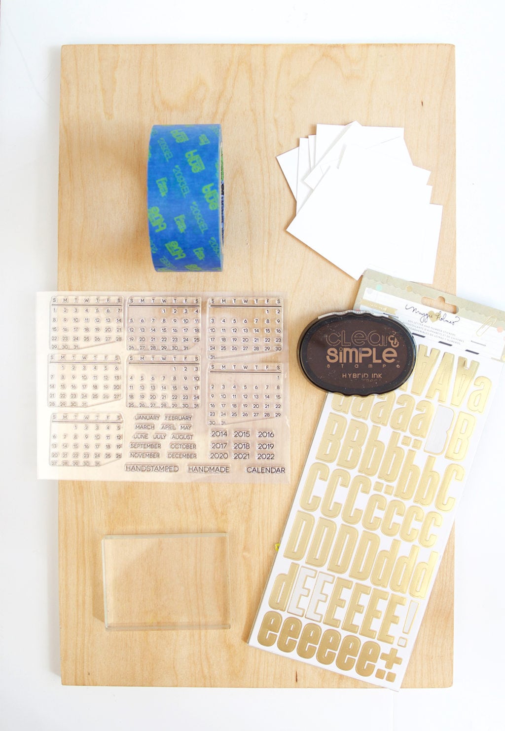 Handstamped Wood Calendar | damask love