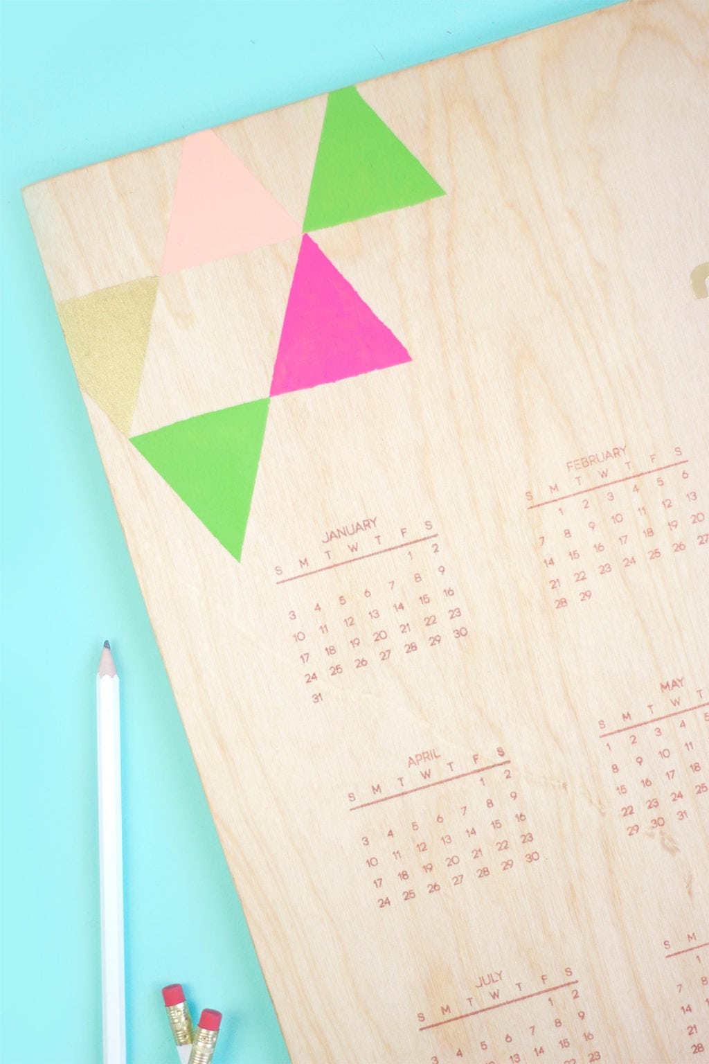 Handstamped Wood Calendar | damask love