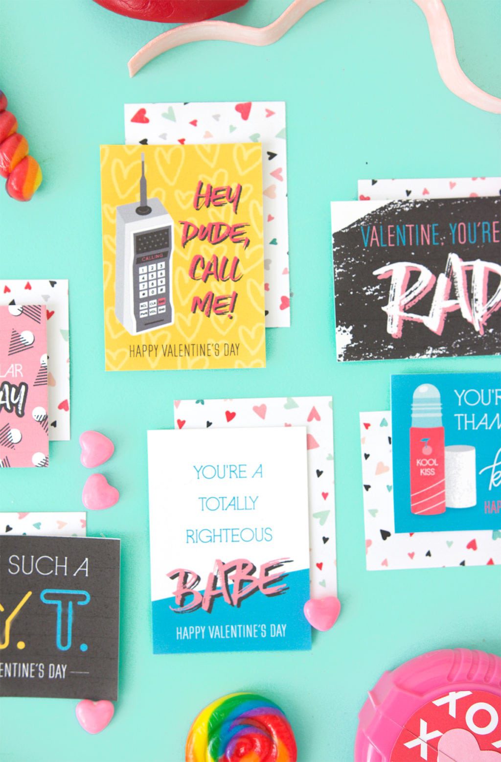 Free Printable 80's Inspired Valentines