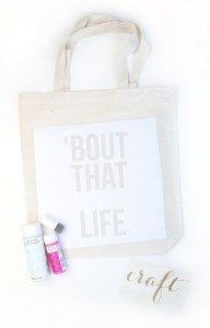 diy Freezer paper stencil tote bag