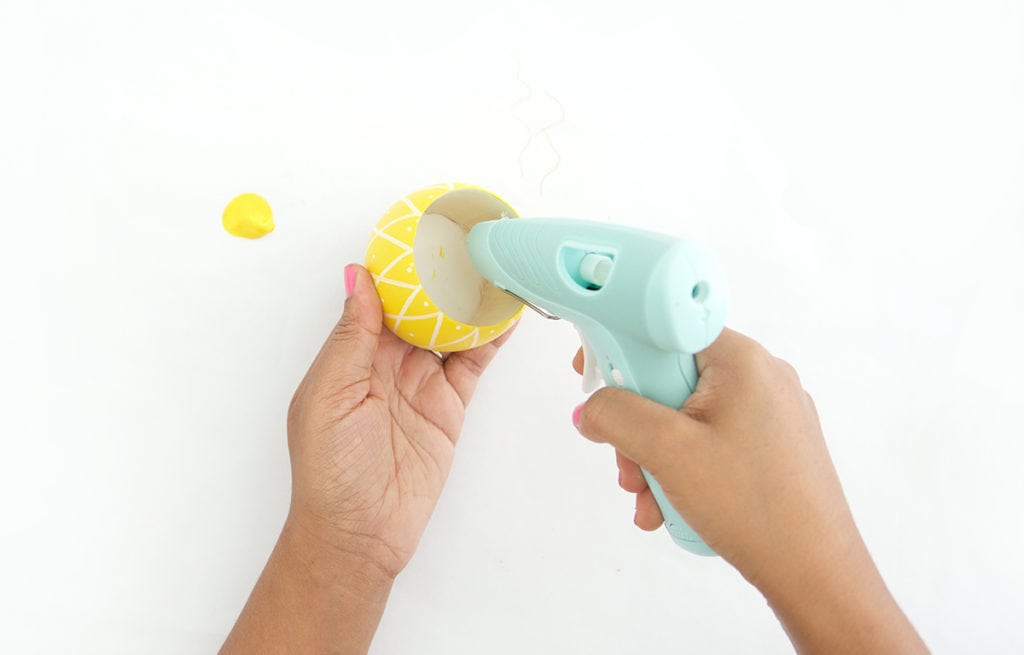 Create DIY Fruity Wooden Bracelet Trinket Boxes with a wooden bracelet and clay to create the perfect desk accessory