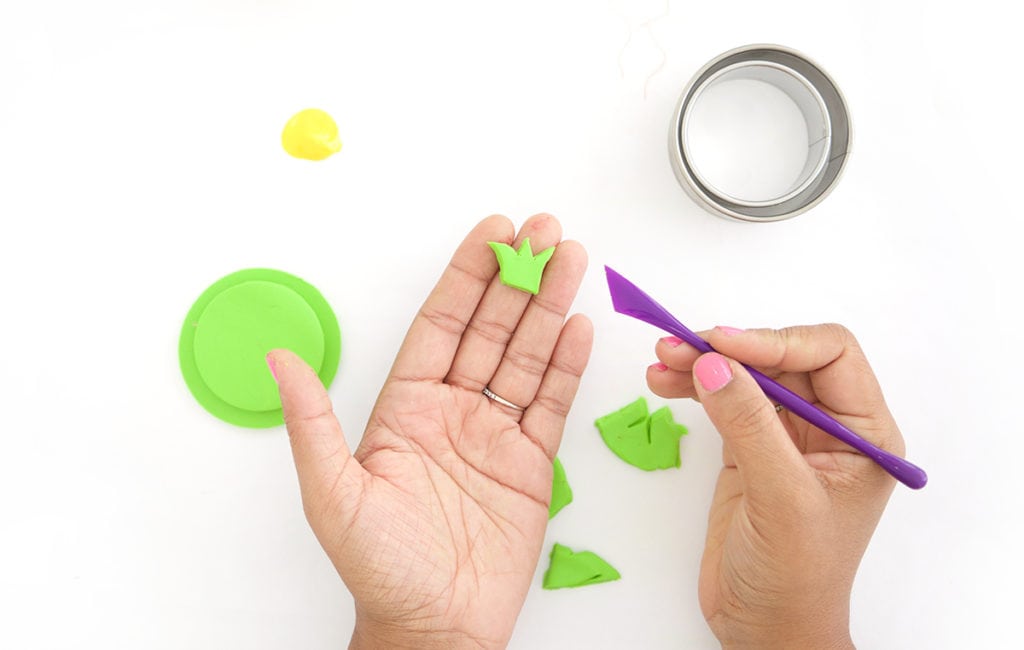 Create DIY Fruity Wooden Bracelet Trinket Boxes with a wooden bracelet and clay to create the perfect desk accessory