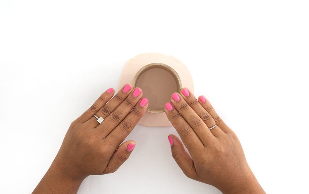 Create DIY Fruity Wooden Bracelet Trinket Boxes with a wooden bracelet and clay to create the perfect desk accessory