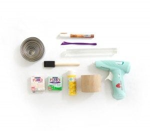 Create DIY Fruity Wooden Bracelet Trinket Boxes with a wooden bracelet and clay to create the perfect desk accessory