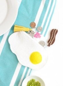DIY Fried Egg Felt Zipper Pouch
