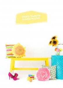 DIY Photo Transfer Fabric Flower Pillows
