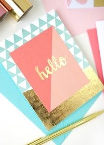 Create your own easy diy foiled stationery that rivals anything you can get at the store. It's quick and uses basic crafting supplies.