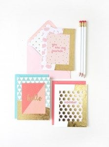 Create your own easy diy foiled stationery that rivals anything you can get at the store. It's quick and uses basic crafting supplies.