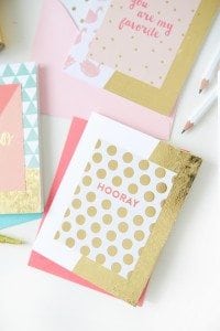 Create your own easy diy foiled stationery that rivals anything you can get at the store. It's quick and uses basic crafting supplies.