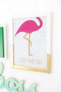 Gallery Walls can be intimidating, which is why I've avoided them until recently. Create your very own colorful Cricut Explore Gallery Wall with just a few cheap frames and some simple craft supplies.