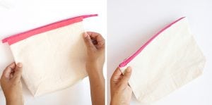 Create a DIY No Sew Clutch with a mini canvas tote bag and just a few adjustment