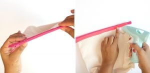 Create a DIY No Sew Clutch with a mini canvas tote bag and just a few adjustment