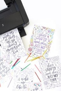 Give a little love to your favorite song lyrics and do some crafting at the same time with these Coloring Song Lyric Posters perfect for the office, kitchen or craft room.