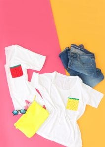 Use an Old Navy Tee to create perfect summertime DIY fruit pocket tees.