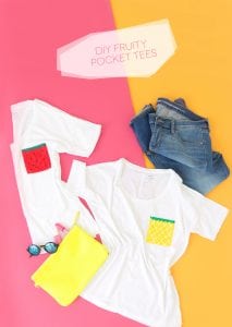 Use an Old Navy Tee to create perfect summertime DIY fruit pocket tees.