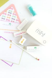 Use your Silhouette Mint to create stamps for your custom stamped glitter edge notecards | damask love