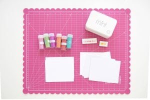Use your Silhouette Mint to create stamps for your custom stamped glitter edge notecards | damask love