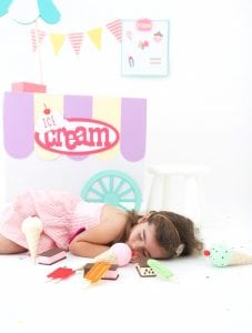 Use your Cricut Explore and a cardboard box to create a child's pretend play ice cream cart