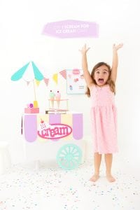 Use your Cricut Explore and a cardboard box to create a child's pretend play ice cream cart